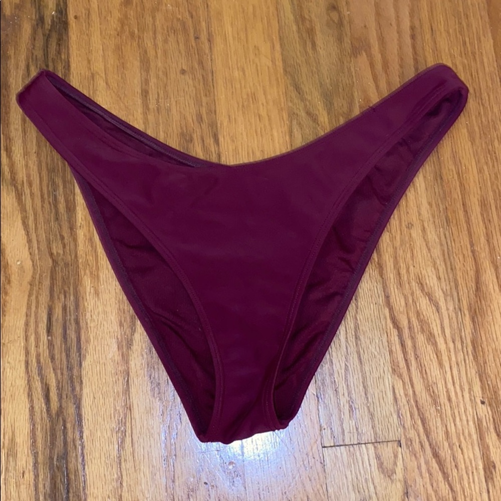 Maroon High Leg bikini bottoms